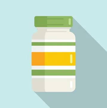 Probiotic pills icon flat vector. Lactobacillus bacteria イラスト素材