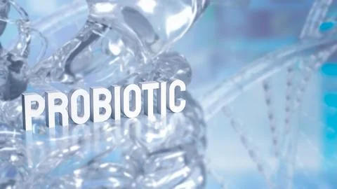 The Probiotic text on sci background for health concept 3d Rendering.. Stock Photos
