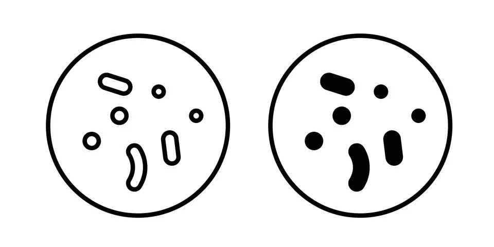 Probiotics bacteria icon bundle for website design projects Stock Illustration