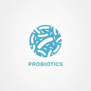 Probiotics bacteria logo vector. Lactobacillus icon vector. Illustrazione stock