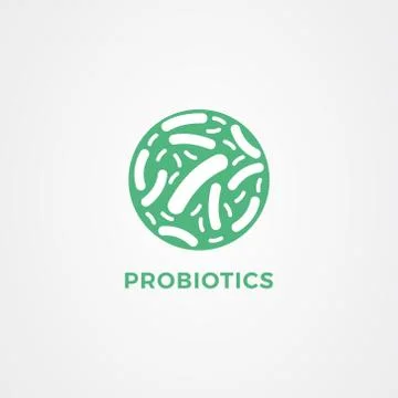 Probiotics bacteria logo vector. Lactobacillus icon vector. Illustrazione stock