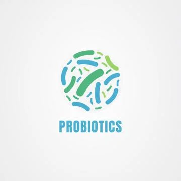 Probiotics bacteria logo vector. Lactobacillus icon vector. Stock Illustration