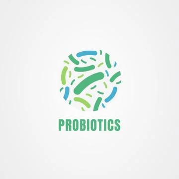 Probiotics bacteria logo vector. Lactobacillus icon vector. Stock Illustration