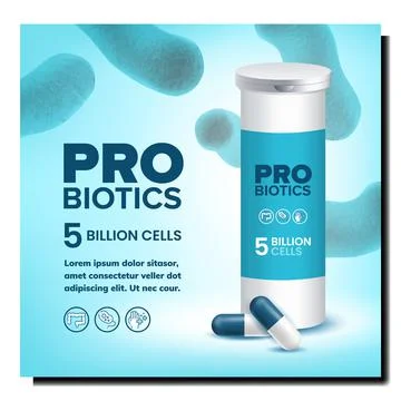 Probiotics Creative Promotional Banner Vector Stock Illustration