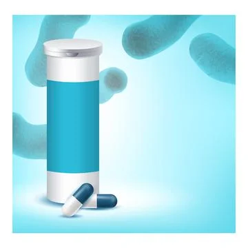 Probiotics Creative Promotional Banner Vector Illustration realistic Stock Illustration