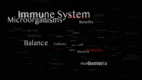 PROBIOTICS Keywords Animation, Background, Loop 스톡 동영상 149258784