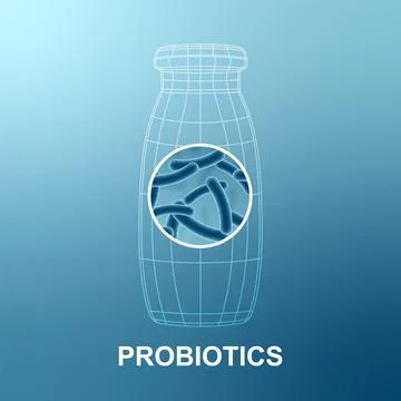 Probiotics lacto bacteria Stock Illustration