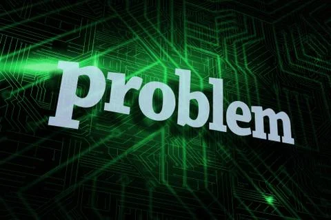 Problem against green and black circuit board Illustrazione stock