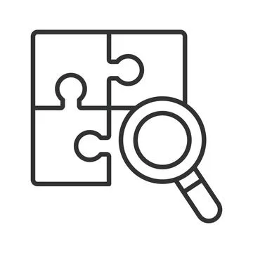 Problem analysis and solution search icon in line design. Problem analysis Illustration