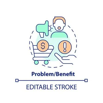 Problem and benefit concept icon Stock Illustration
