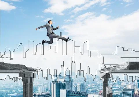Problem and difficulties overcoming concept. Stock Photos