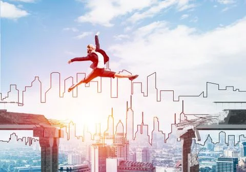 Problem and difficulties overcoming concept. Stock Photos