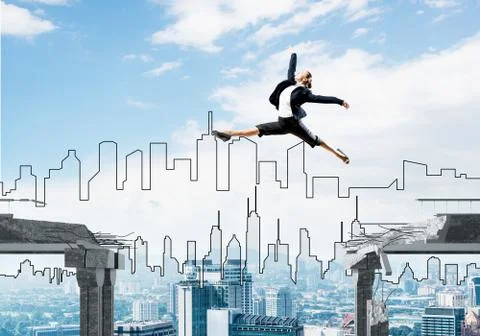 Problem and difficulties overcoming concept. Stock Photos