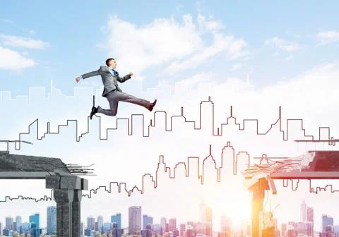 Problem and difficulties overcoming concept. Stock Photos