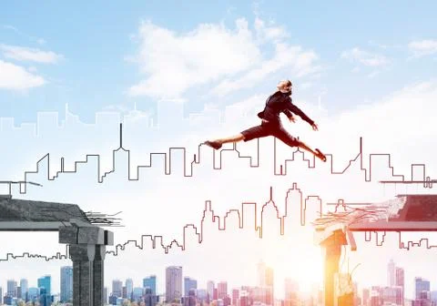 Problem and difficulties overcoming concept. Stock Photos