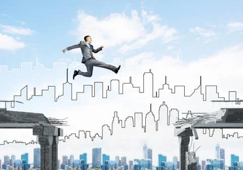 Problem and difficulties overcoming concept. Stock Photos