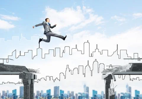 Problem and difficulties overcoming concept. Stock Photos