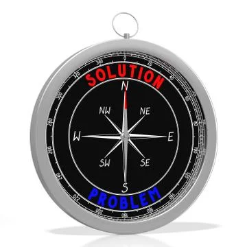 Problem and solution - 3D compass イラスト素材