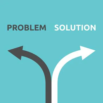 Problem and solution arrows Stock Illustration