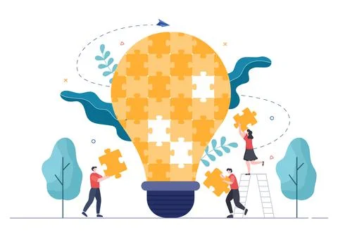 Problem and Solution in Business Solving to Look Ideas with the Concept of Te Stock Illustration