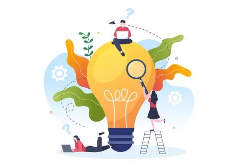 Problem and Solution in Business Solving to Look Ideas with the Concept of Te Stock Illustration