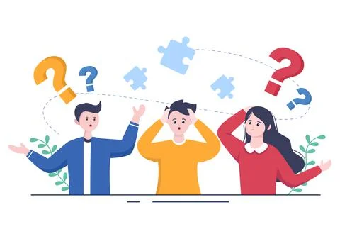 Problem and Solution in Business Solving to Look Ideas with the Concept of Te Stock Illustration