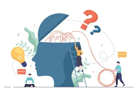 Problem and Solution in Business Solving to Look Ideas with the Concept of Te Stock Illustration