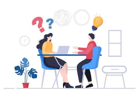 Problem and Solution in Business Solving to Look Ideas with the Concept of Te Stock Illustration