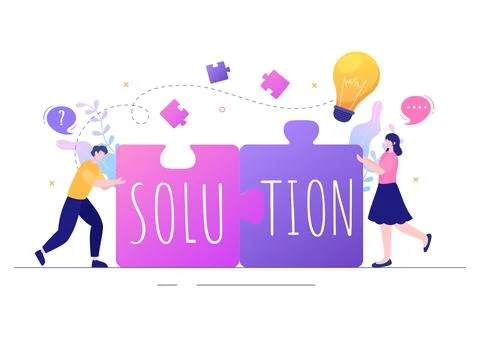Problem and Solution in Business Solving to Look Ideas with the Concept of Te Stock Illustration