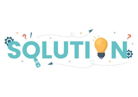Problem and Solution in Business Solving to Look Ideas with the Concept of Te Stock Illustration