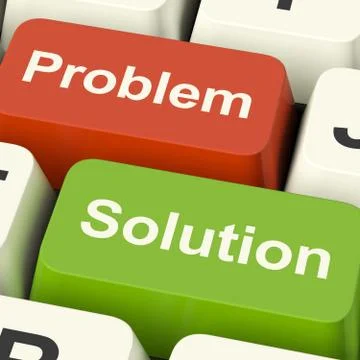 Problem and solution computer keys showing assistance and solving online Stock Illustration