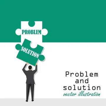 Problem and solution concept. Creative problem solving. Businessman holding i Stock Illustration
