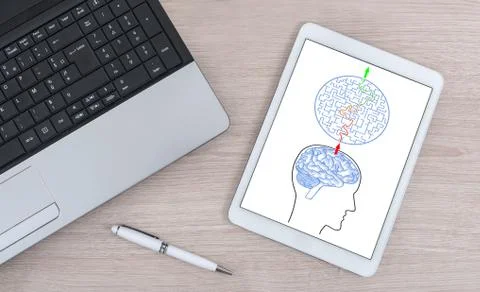 Problem and solution concept on a digital tablet Stock Photos