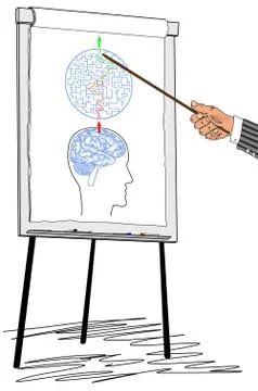 Problem and solution concept drawn on a flipchart Stock Illustration