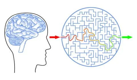 Problem and solution concept Illustrazione stock