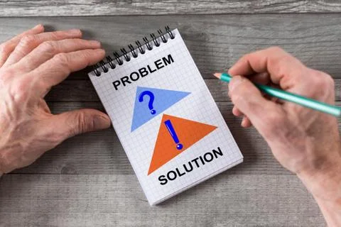 Problem and solution concept on a notepad 写真素材