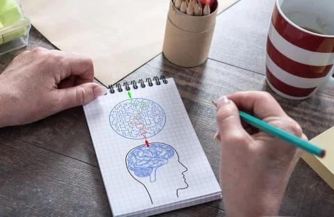 Problem and solution concept on a notepad 스톡 사진