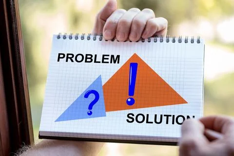 Problem and solution concept on a notepad 스톡 사진