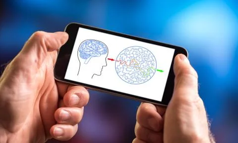 Problem and solution concept on a smartphone Stock Photos