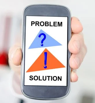 Problem and solution concept on a smartphone Foto stock