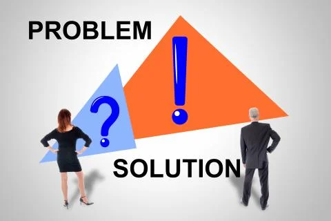 Problem and solution concept watched by business people 写真素材