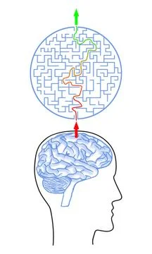 Problem and solution concept on white background Illustrazione stock