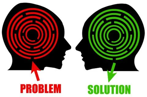 Problem and solution 스톡 일러스트