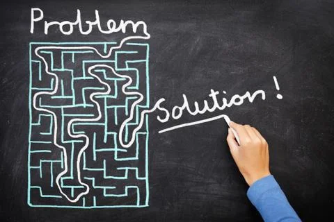 Problem and solution - solving maze Stock Photos