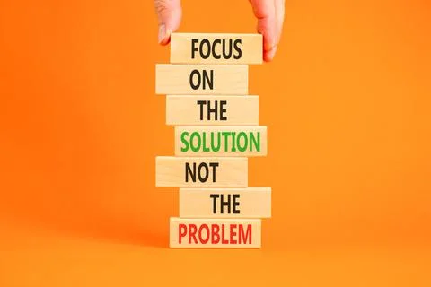 Problem and solution symbol. Concept words Focus on the solution not the pr.. Foto stock