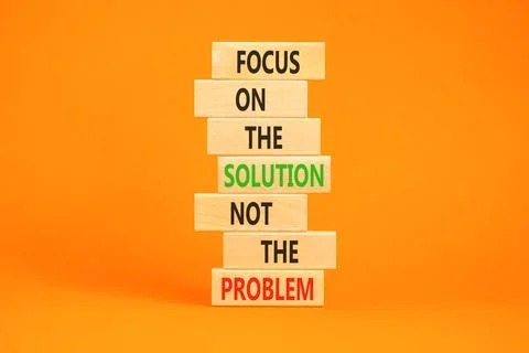 Problem and solution symbol. Concept words Focus on the solution not the pr.. Stock Photos