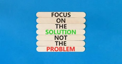 Problem and solution symbol. Concept words Focus on the solution not the pr.. Stock Photos