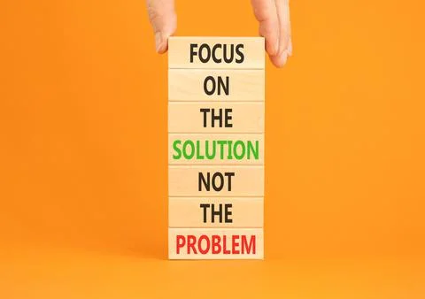 Problem and solution symbol. Concept words Focus on the solution not the pr.. Stock Photos