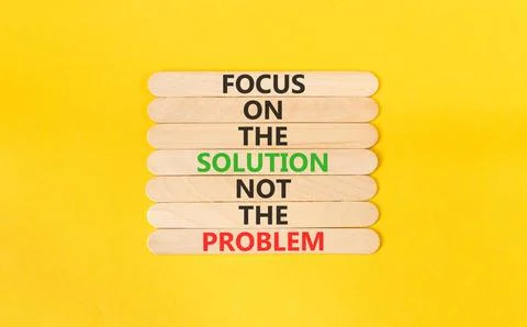Problem and solution symbol. Concept words Focus on the solution not the pr.. Stock Photos