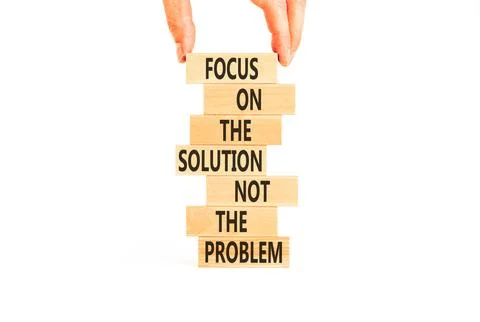 Problem and solution symbol. Concept words Focus on the solution not the pr.. Foto stock
